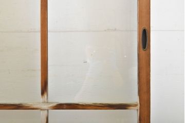 アンティーク建具　ゆらゆらガラス　昭和レトロな雰囲気漂うガラス戸4枚セット(格子戸、引き戸)(R-062028)