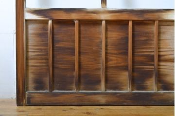 アンティーク建具　ゆらゆらガラス　昭和レトロな雰囲気漂うガラス戸4枚セット(格子戸、引き戸)(R-062028)