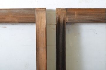 アンティーク建具　ゆらゆらガラス　昭和レトロな雰囲気漂うガラス戸4枚セット(格子戸、引き戸)(R-062028)