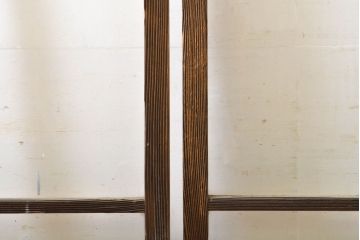 アンティーク建具　ゆらゆらガラス　昭和レトロな雰囲気漂うガラス戸4枚セット(格子戸、引き戸)(R-062028)