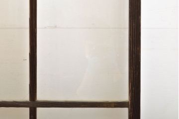アンティーク建具　ゆらゆらガラス　昭和レトロな雰囲気漂うガラス戸4枚セット(格子戸、引き戸)(R-062028)