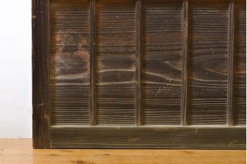 アンティーク建具　ゆらゆらガラス　昭和レトロな雰囲気漂うガラス戸4枚セット(格子戸、引き戸)(R-062028)