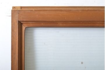 アンティーク建具　モール・ゆらゆら・ダイヤガラス　シンプルながらも丁寧に面取りされたガラス戸2枚セット(引き戸、建具)(R-062029)