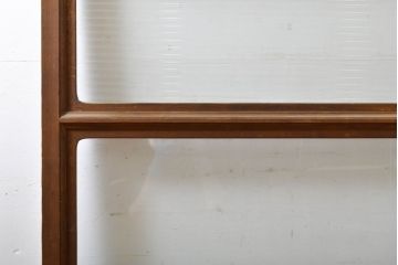アンティーク建具　モール・ゆらゆら・ダイヤガラス　シンプルながらも丁寧に面取りされたガラス戸2枚セット(引き戸、建具)(R-062029)