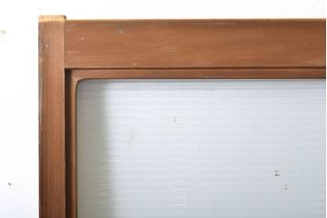 アンティーク建具　モール・ゆらゆら・ダイヤガラス　シンプルながらも丁寧に面取りされたガラス戸2枚セット(引き戸、建具)(R-062029)