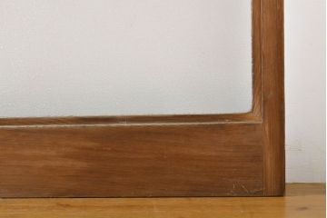 アンティーク建具　モール・ゆらゆら・ダイヤガラス　シンプルながらも丁寧に面取りされたガラス戸2枚セット(引き戸、建具)(R-062029)