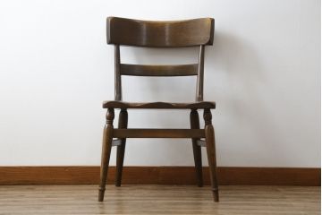 中古　ナラ材　柏木工(KASHIWA)　WILDERNESS(ウィルダネス)　木の温かみある風合いが魅力的なダイニングチェア(板座チェア、イス、椅子)(R-062036)