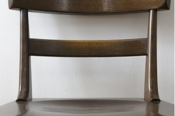 中古　ナラ材　柏木工(KASHIWA)　WILDERNESS(ウィルダネス)　木の温かみある風合いが魅力的なダイニングチェア(板座チェア、イス、椅子)(R-062036)