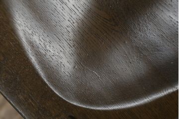 中古　ナラ材　柏木工(KASHIWA)　WILDERNESS(ウィルダネス)　木の温かみある風合いが魅力的なダイニングチェア(板座チェア、イス、椅子)(R-062036)