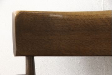 中古　ナラ材　柏木工(KASHIWA)　WILDERNESS(ウィルダネス)　木の温かみある風合いが魅力的な回転アームチェア(板座チェア、ダイニングチェア、イス、椅子)(R-062037)