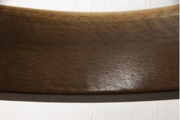 中古　ナラ材　柏木工(KASHIWA)　WILDERNESS(ウィルダネス)　木の温かみある風合いが魅力的な回転アームチェア(板座チェア、ダイニングチェア、イス、椅子)(R-062037)