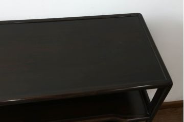 和製アンティーク　昭和初期　唐木　本紫檀(シタン)材　漆塗り　品のある佇まいが魅力の飾り棚(違い棚、茶棚、収納棚、戸棚)(R-062038)