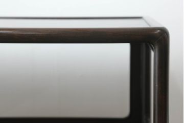和製アンティーク　昭和初期　唐木　本紫檀(シタン)材　漆塗り　品のある佇まいが魅力の飾り棚(違い棚、茶棚、収納棚、戸棚)(R-062038)