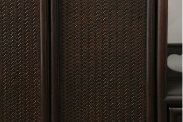 和製アンティーク　昭和初期　唐木　本紫檀(シタン)材　漆塗り　品のある佇まいが魅力の飾り棚(違い棚、茶棚、収納棚、戸棚)(R-062038)