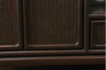 和製アンティーク　昭和初期　唐木　本紫檀(シタン)材　漆塗り　品のある佇まいが魅力の飾り棚(違い棚、茶棚、収納棚、戸棚)(R-062038)