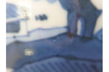 江戸期　染付　道光年制　風景図　柔らかい絵付けにほっこりする湯呑み2客セット(中国?、道光年製、茶碗、茶器)(R-062048)