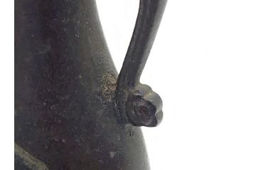 古玩　古銅　麒麟と亀の図　使い込むほどに深みが出る両取っ手付きの花瓶(花器、四つ脚、一輪挿し)(R-062050)