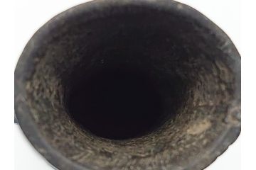 古玩　古銅　麒麟と亀の図　使い込むほどに深みが出る両取っ手付きの花瓶(花器、四つ脚、一輪挿し)(R-062050)