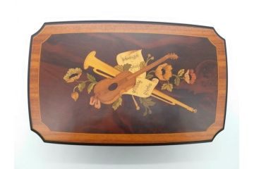 スイス製　REUGE MUSIC　ベートーベン　3曲72弁(CH3/72)　上品な楽器と花の象嵌細工が見事なリュージュ社のオルゴール(象嵌)(R-062054)