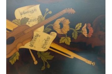 スイス製　REUGE MUSIC　ベートーベン　3曲72弁(CH3/72)　上品な楽器と花の象嵌細工が見事なリュージュ社のオルゴール(象嵌)(R-062054)