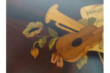 スイス製　REUGE MUSIC　ベートーベン　3曲72弁(CH3/72)　上品な楽器と花の象嵌細工が見事なリュージュ社のオルゴール(象嵌)(R-062054)