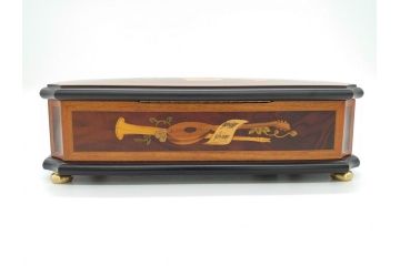 スイス製　REUGE MUSIC　ベートーベン　3曲72弁(CH3/72)　上品な楽器と花の象嵌細工が見事なリュージュ社のオルゴール(象嵌)(R-062054)