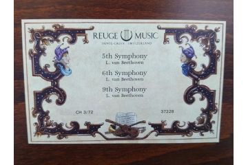 スイス製　REUGE MUSIC　ベートーベン　3曲72弁(CH3/72)　上品な楽器と花の象嵌細工が見事なリュージュ社のオルゴール(象嵌)(R-062054)