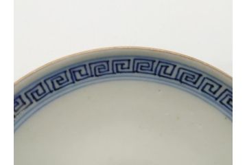 明治期　伊万里焼　色絵染付　蓋茶碗3客(角冨、角富、和食器)(R-062060)