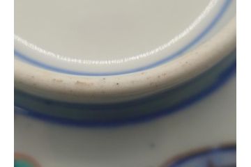 明治期　伊万里焼　色絵染付　蓋茶碗3客(角冨、角富、和食器)(R-062060)