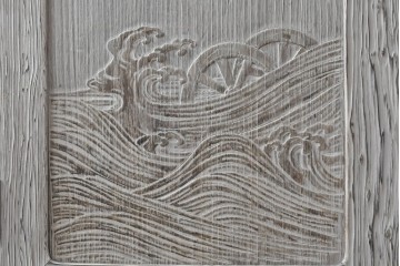 和製ヴィンテージ　希少!　国産　職人　浮造り　彫刻入りの特注総桐箪笥　(R-062063)