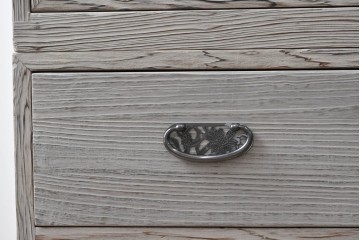 和製ヴィンテージ　希少!　国産　職人　浮造り　彫刻入りの特注総桐箪笥　(R-062063)