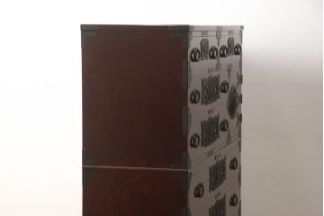 中古　美品　二本松工藝館　田中家具　重厚感ある佇まいが魅力的な収納箪笥(衣装箪笥、和タンス、整理箪笥、引き出し、チェスト)(R-062066)