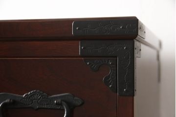 中古　美品　二本松工藝館　田中家具　重厚感ある佇まいが魅力的な収納箪笥(衣装箪笥、和タンス、整理箪笥、引き出し、チェスト)(R-062066)