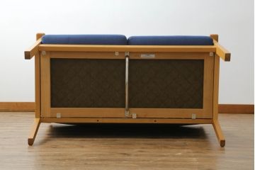 中古　北欧　GETAMA(ゲタマ)　Hans J Wegner(ハンス・J・ウェグナー)　GE265　ナチュラルな雰囲気がかわいらしい2人掛けソファ(二人掛け、2P)(R-062067)
