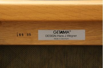 中古　北欧　GETAMA(ゲタマ)　Hans J Wegner(ハンス・J・ウェグナー)　GE265　ナチュラルな雰囲気がかわいらしい2人掛けソファ(二人掛け、2P)(R-062067)