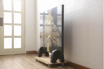 中古　美品　輪島塗り　和の風情あふれる衝立て(仕切り、パーテーション、つい立て)(R-062072)