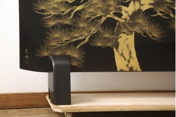 中古　美品　輪島塗り　和の風情あふれる衝立て(仕切り、パーテーション、つい立て)(R-062072)