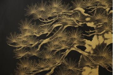 中古　美品　輪島塗り　和の風情あふれる衝立て(仕切り、パーテーション、つい立て)(R-062072)