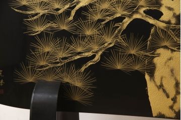 中古　美品　輪島塗り　和の風情あふれる衝立て(仕切り、パーテーション、つい立て)(R-062072)