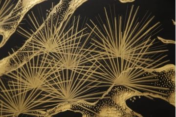 中古　美品　輪島塗り　和の風情あふれる衝立て(仕切り、パーテーション、つい立て)(R-062072)