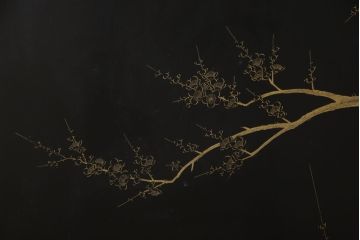 中古　美品　輪島塗り　和の風情あふれる衝立て(仕切り、パーテーション、つい立て)(R-062072)