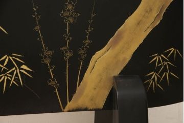 中古　美品　輪島塗り　和の風情あふれる衝立て(仕切り、パーテーション、つい立て)(R-062072)