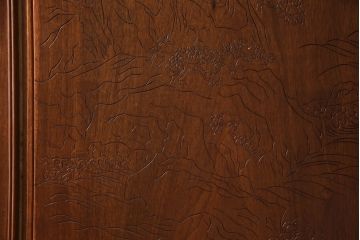 アジアンビンテージ　本花梨(カリン)材　迫力ある大鷹の彫刻が見事な衝立て(パーテーション、つい立て、衝い立て)(R-062073)