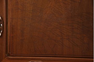 アジアンビンテージ　本花梨(カリン)材　迫力ある大鷹の彫刻が見事な衝立て(パーテーション、つい立て、衝い立て)(R-062073)