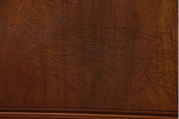 アジアンビンテージ　本花梨(カリン)材　迫力ある大鷹の彫刻が見事な衝立て(パーテーション、つい立て、衝い立て)(R-062073)