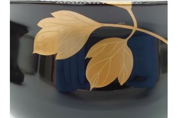 蒔絵　木製　内銀塗　漆　松牡丹文　凛とした気品漂う杯洗2客セット(盃洗、椀、お盆、和食器)(R-062076)