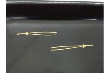 蒔絵　木製　内銀塗　漆　松牡丹文　凛とした気品漂う杯洗2客セット(盃洗、椀、お盆、和食器)(R-062076)