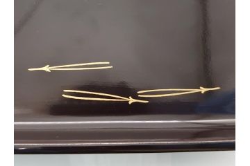 蒔絵　木製　内銀塗　漆　松牡丹文　凛とした気品漂う杯洗2客セット(盃洗、椀、お盆、和食器)(R-062076)