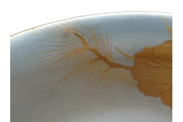 蒔絵　木製　内銀塗　漆　松牡丹文　凛とした気品漂う杯洗3客セット(盃洗、椀、お盆、和食器)(R-062077)