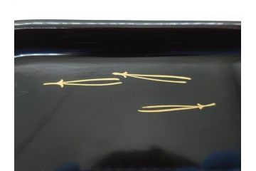 蒔絵　木製　内銀塗　漆　松牡丹文　凛とした気品漂う杯洗3客セット(盃洗、椀、お盆、和食器)(R-062077)